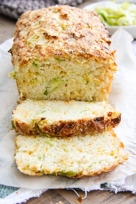 Cheese And Leek Bread, Cheddar Cheese Quick Bread, Leek Bread, Jelly Bread, Oatmeal Biscuits, French Toast Waffles, Buttermilk Bread, Recipe Bread, Breakfast Appetizers