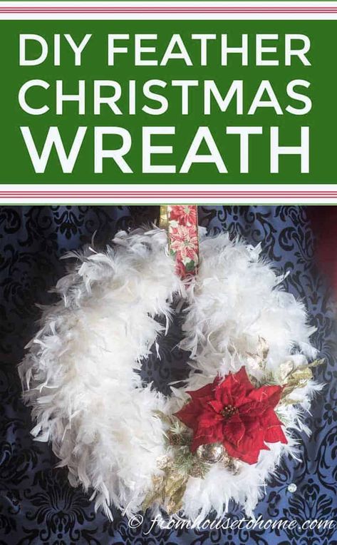 Diy Wreath Ideas, Christmas Wreath Supplies, Christmas Colour Schemes, Glam Christmas Decor, Christmas Color Palette, White Christmas Wreath, Feather Wreath, Christmas Wreaths Diy Easy, Christmas Note