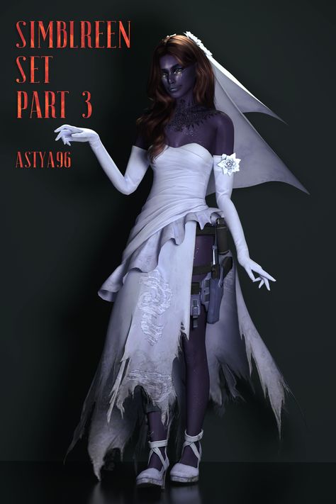 Simblreen Set (2021) Part 3 | Tekken 7 Nina Bride Set | astya96 en Patreon Halloween Cc The Sims 4, Sims 4 Evil Cc, Corpse Bride Sims 4 Cc, Sims 4 Corpse Bride Cc, Sims 4 Corpse Bride, Holloween Cc Sims 4, Sims 4 Simblreen Cc, Occult Cc Sims 4, Sims 4 Costume Cc