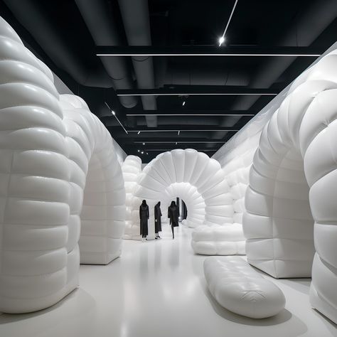 White inflation Maze Installation, Fashion Interior Design, Interior Design Architecture, Design Architecture, Architecture Design, Interior Design, Architecture, White, Design