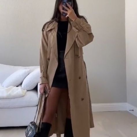 Women Trench Neutral Belted Long Midi Jacket Fits True To Size Model Wears M 5”5” S 4-6 M 8-10 L 12/4 Belted Lightweight Mini Dress Trench Coat, Long Tan Trench Coat Outfit, Midi Trench Coat Outfit, Beige Autumn Outfit, Church Fall Outfits Women, Trench Coats Women Outfit Classy, Autumn Trench Coat Outfit, Classy Jackets For Women, Cute Winter Outfits Baddie