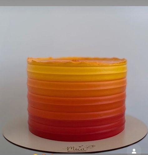 Orange And Yellow Cake Designs, Red And Yellow Birthday Cake, Blue And Orange Cake Birthday, Orange And Yellow Cake, Elemental Cake, Orange Ombre Cake, Orange Color Cake, Bollywood Cake, Sunset Cake