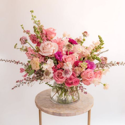 Fresh Flowers – WildFlora Soft Pink Floral Arrangements, Blue And Pink Floral Arrangements, Pink And Green Wedding Flowers, Pink Rose Arrangements, Blush Floral Arrangements, Whimsical Floral Arrangements, Pink Floral Centerpieces, Mixed Flower Bouquet, Monochromatic Pink