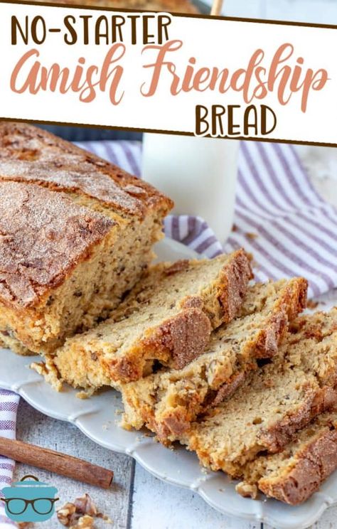 NO-STARTER AMISH FRIENDSHIP BREAD | The Country Cook Amish Breads, Amish Starter, Mini Breads, Amish Breakfast, Amish Bread Recipes, Starter Bread, Amish Friendship Bread Starter Recipes, Loaf Breads, Friendship Bread Recipe