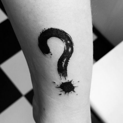 Questionmark tattoo on wrist black only Question Mark Tattoo Design, Question Tattoo, Question Mark Art, Question Mark Tattoo, Bf Tattoos, Lisbon Tattoo, Hand Tattoo Images, Tattoo On Wrist, Love Yourself Tattoo