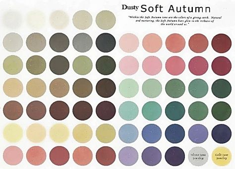 Dusty Soft Autumn : Only dirty gray warm soft colors Toned Autumn, Soft Autumn Deep, Soft Autumn Palette, Autumn Skin, Soft Autumn Color Palette, True Autumn, Colour Analysis, Deep Autumn, Seasonal Color Analysis