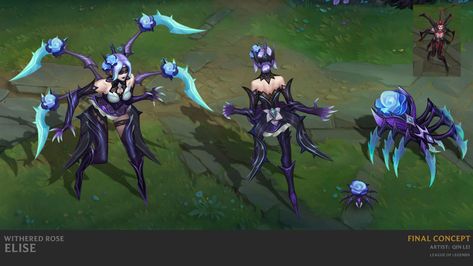 ArtStation - Withered Rose Elise Withered Rose, Riot Games, Many Thanks, Special Thanks, League Of Legends, Game Design, Lei, Concept Art, Art Design