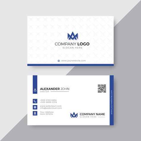 Professional Business Card Design Modern, Business Card Elegant, Minimal Visiting Card, Visit Card Design, 세련된 명함, Business Card Layout Design, Visiting Cards Design, Blue Business Card Design, White Business Card Design