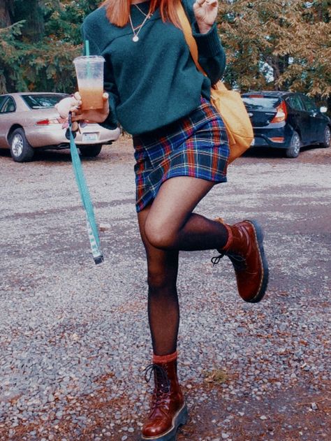 #fashion #alt #style #edit #colorful #retro #color #alternative #looks #pose #90's #preppy #plaid #docs #docmartains 80s Plaid Skirt Outfit, Casual Plaid Skirt Outfit, Outfit With Plaid Skirt, Red Plaid Skirt Outfit Grunge, 90s Preppy Outfits, Vintage Outfits 90s Retro Skirt, Plaid Pencil Skirt Outfit, Outfits With Plaid Skirts, Plaid Mini Skirt Outfit