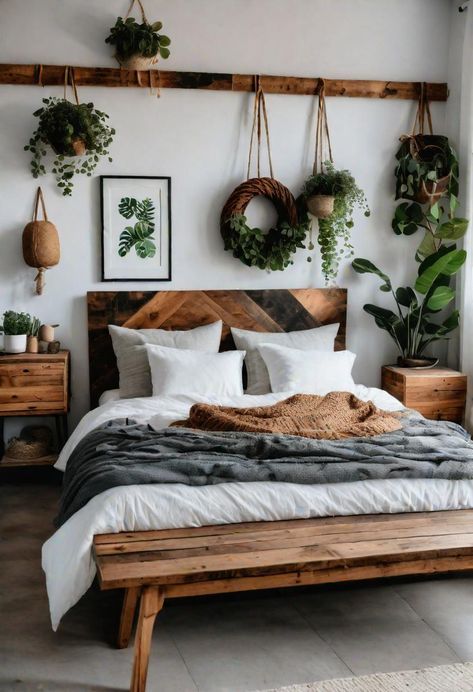 45 Sustainable Bedroom Ideas: Eco-Friendly Designs Green Nature Living Room, Cottage Boho Bedroom, Eco Bedroom, Bedroom Decor Green, Trendy Bedroom Ideas, Sustainable Bedroom, Adult Bedroom Decor, Nature Inspired Bedroom, Eco Friendly Bedroom