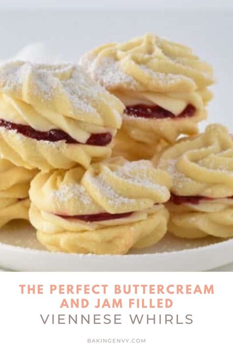 Viennese Cookies, Viennese Biscuits, Viennese Whirls, Tea Treats, Jam Tarts, Berry Jam, Butter Cookies Recipe, British Baking, Buttery Cookies