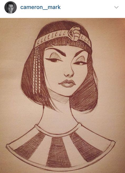 Portrait drawing Egyptian Art Drawing, Cameron Mark, Cleopatra Art, Egyptian Drawings, Girl Face Drawing, Person Drawing, Concept Art Drawing, Art And Illustration, Egyptian Art