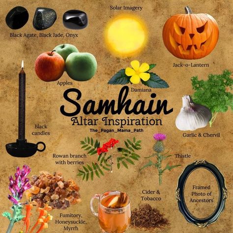 Pagan Samhain Decorations, Pagan Halloween Decorations, Samhain Crafts Pagan, Samhain Altar Decorations, Fall Alter Ideas Witch, Samhain Diy Decorations, Pagan Samhain, Celtic Altar Ideas, Natural Samhain Decor