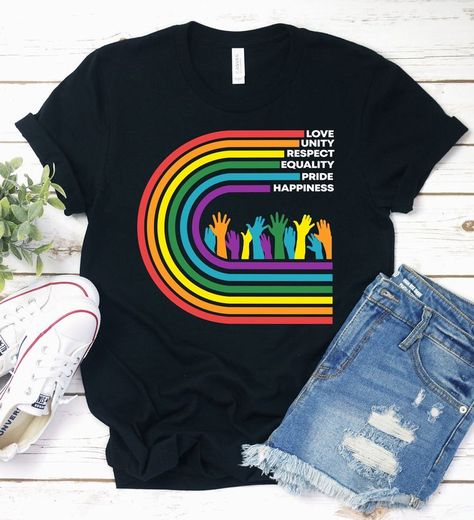 equality shirt design Check more at https://worldsnew.com/product/equality-shirt-design-609/ Lgbtq Outfit, Equality Pride, Lesbian Shirts, Gay Shirts, Equality Shirt, Lgbt T Shirts, Pride Tees, Love T, Pride Tshirts