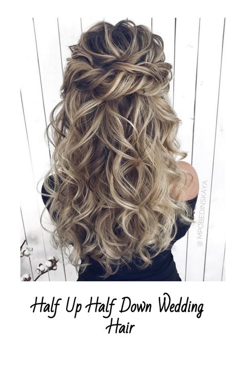 Half Up Half Down Wedding Hair Mother Of Bride Half Updo, Half Up Volume Wedding Hair, Romantic Half Up Wedding Hair, Bridal Hair Half Up Medium, Debutante Hair, Half Updo Wedding Hair, Sophisticated Updo, Mom Prom, Bride Hair Down