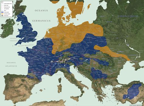 European Tribes, Map Of Europe, Germanic Tribes, Empire Romain, Celtic Culture, The Roman Empire, Ancient Maps, Europe Map, Charles Darwin