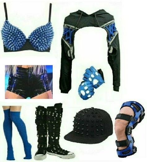 Wwe Female Wrestlers Outfits, Wwe Womens Outfits, Cute Wrestling Outfits, Wrestling Gear Women, Wrestling Gear Women Ideas, Wrestling Outfits Womens, Bad Girl Clothes, Everly Rose, Wwe Shield