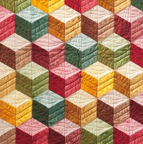 Playing With Blocks: Easy 3D Quilts 3d Quilt Blocks, 3d Quilt Patterns, Braid Quilt, Modern Quilt Blocks, Tumbling Blocks, 3d Quilts, Ombre Fabric, Baby Quilt Pattern, Quilt Sewing Patterns