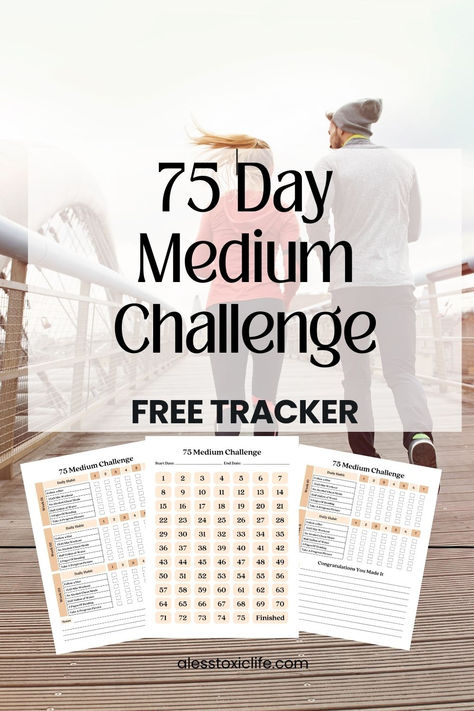 75 Day Medium Challenge 75 Days Challenge Checklist, 75 Day Diet Plan, 75 Glow Up Challenge, 75 Medium Challenge Diet, 75 Love Challenge, Medium 75 Challenge, Habit Challenge, 75 Day Medium Challenge, 75 Hard Challenge Workout Plan