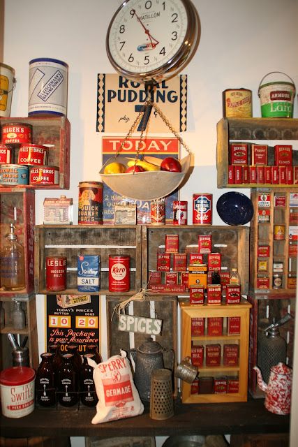 My Friends Vintage General Store Collection Vintage Hardware Store, Deli Design, Vintage General Store, Escape Room Themes, Mercantile Store, Old General Stores, Vintage Pantry, Miniature Buildings, Vintage Scales