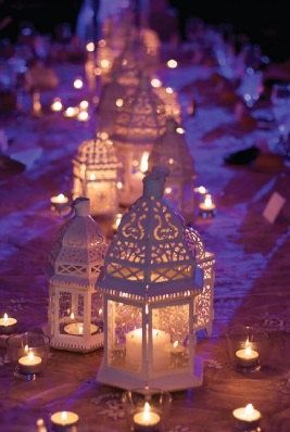 Arabian Wedding, Arabian Nights Party, Moroccan Candles, Moroccan Wedding, Moroccan Lanterns, Bohol, Arabian Nights, Candle Lanterns, Decoration Table