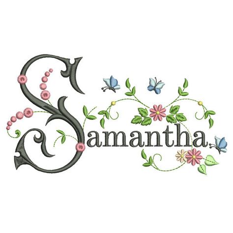 Samantha Name, Ribbon Font, Celtic Fonts, Royal Frame, Stitch Delight, J Names, Doily Wedding, Cross Stitch Fruit, Floral Font