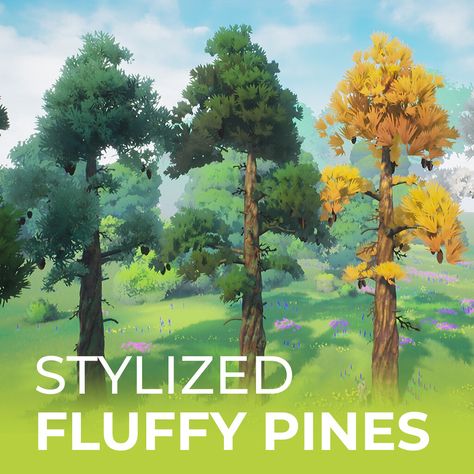 Environment Painting, Environment Props, Tree Textures, Hand Painted Textures, Conifer Trees, Game Environment, Magic Design, Game Concept Art, Forest Design