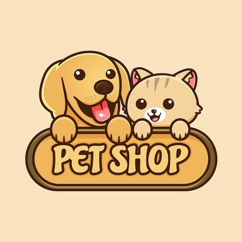 Cute Logo Design Ideas, Petshop Logo, Dog Bedroom Decor, Cute Logo Design, Pet Shop Logo Design, Pet Store Ideas, Pet Shop Logo, Dog Grooming Shop, Cute Logo