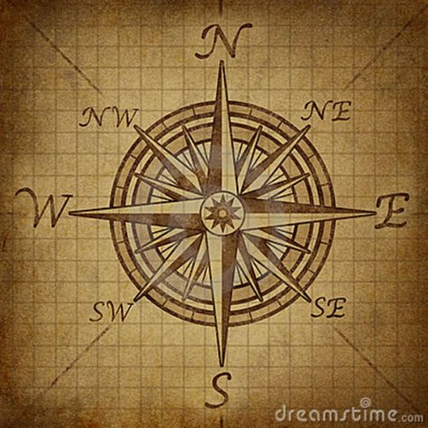 Compass rose Sextant Tattoo, Compass Drawing, Vintage Compass, Map Compass, Mariners Compass, Nautical Compass, Compass Design, Geniale Tattoos, Compass Rose