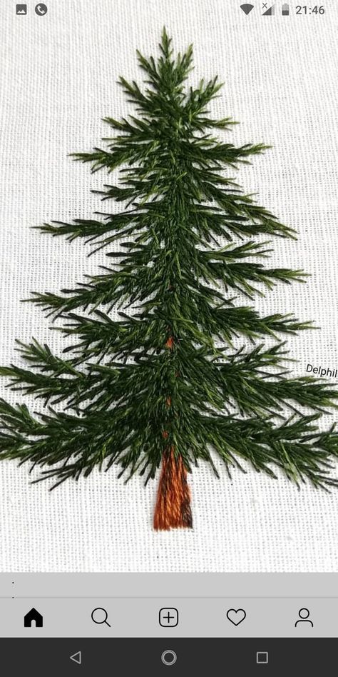 Evergreen Embroidery, Embroidery Trees, Christmas Tree Embroidery Design, Bordados Tambour, Christmas Embroidery Patterns, Hand Embroidery Projects, Needlework Embroidery, 자수 디자인, Sewing Embroidery Designs