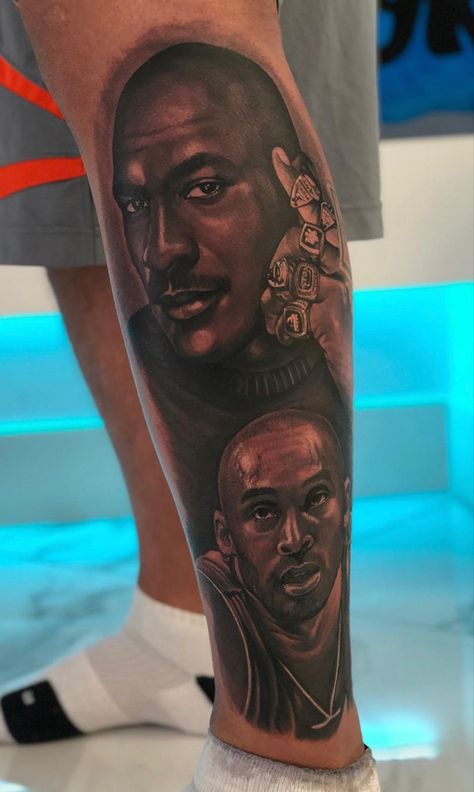 Leg Portrait Tattoo, Portrait Tattoo Ideas, Tattoo Calf, Portrait Tattoo Sleeve, Band Tattoos, Stencil Outline, Forearm Band Tattoos, Tattoo Stencil Outline, Arm Sleeve Tattoos