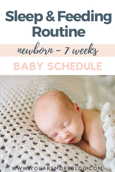 Guiding your baby into a routine can keep your baby happy and help them sleep! Check out this routine for a newborn to seven week baby schedule. 2 Week Newborn Schedule, Newborn Eating Schedule, 4 Week Old Sleep Schedule, 7 Week Old Sleep Schedule, 5 Week Old Baby Schedule, Combo Feeding Schedule Newborn, 6 Week Old Baby Schedule, Feeding Schedule For Baby, Postpartum Stomach