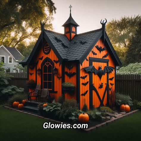 Gothic She Shed Ideas, Spooky She Shed, She Shed Ideas, Monique Lula, Shed Ideas, Halloween Gothic, She Shed, Outdoor Fire, Outdoor Fire Pit