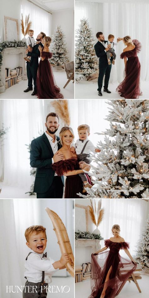 Classy Christmas Photoshoot Family, Family Christmas Pictures Formal, Family Photo For Christmas Card, Christmas Family Portraits Outfits, Elegant Christmas Family Photos, Christmas Outfit Photoshoot Family, Holiday Family Photos Outfits, Christmas Photoshoot Family Outfit Indoor, Family Christmas Pictures 2023