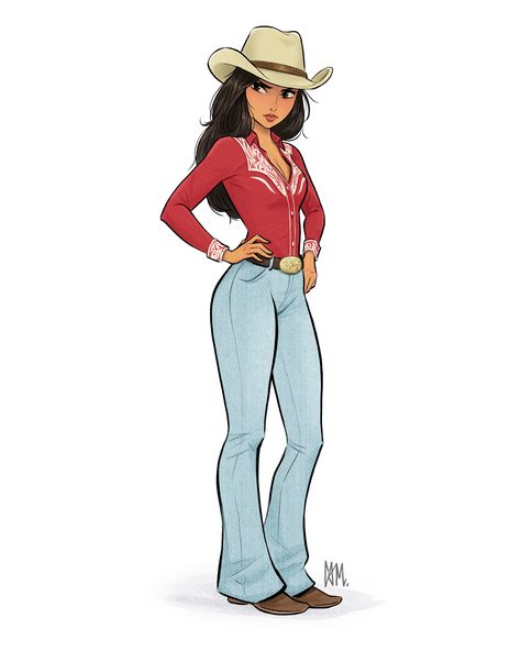 Cameron Mark, Image Princesse Disney, Cowgirl Art, Style Reference, Cartoon Girl Drawing, Cowgirl Western, Woman Drawing, Cute Art Styles, Girls Cartoon Art