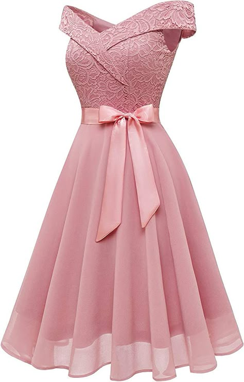 Fancy Dress For Teens, Lace Bridesmaid Dress, Short Dress Styles, Lace Dress Styles, Chiffon Wedding Dress, Cute Prom Dresses, Lace Chiffon, Classy Dress Outfits, Dress A Line