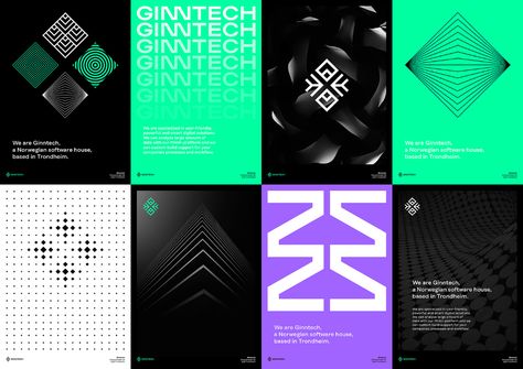 Ginntech - software house on Behance Minimalist Poster Design, Software House, World Of Ice And Fire, Poster Design Ideas, Software Projects, Tech Branding, Tech Company, 카드 디자인, Visual Identity Design