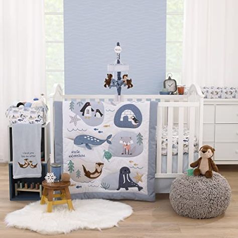 Arctic Nursery, Blue Bedding Sets, Shades Of Light Blue, Adventure Baby, Storage Caddy, Toddler Mattress, Crib Skirts, Nursery Crib, Shades Of Light