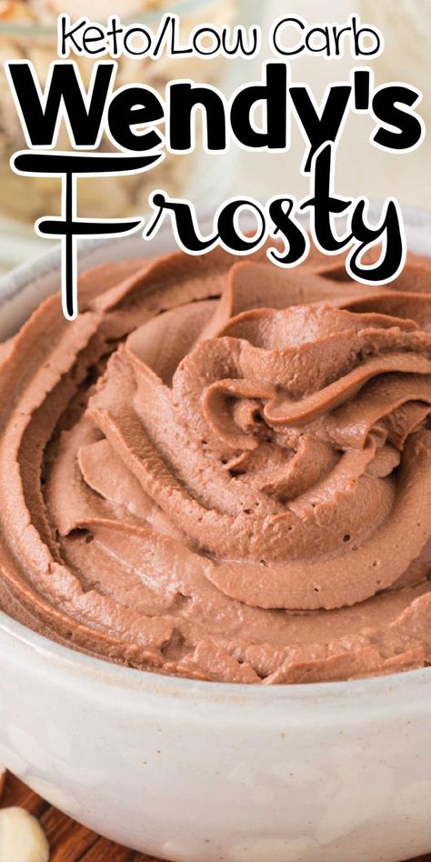 Enjoy a thick and creamy keto-friendly Frosty with this delicious Wendy’s copycat recipe—perfect for satisfying your sweet tooth! Keto Frosty Recipe, Frosty Copycat Recipe, Keto Frosty, Copycat Wendy's Frosty Recipe, Wendys Frosty Recipe, Wendy's Frosty, Keto Friendly Ice Cream, Keto Whipped Cream, Whipped Cream Desserts