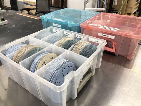 Super short video on my sandpaper storage along with a link to buy em on amazon if you want. Sandpaper Storage Ideas, Sand Paper Storage Ideas, Sandpaper Storage, Sandpaper Organizer Storage, Sander Organizer, Sanding Disk Storage, Organize Sandpaper, Sanding Disc Storage, Sandpaper Organizer