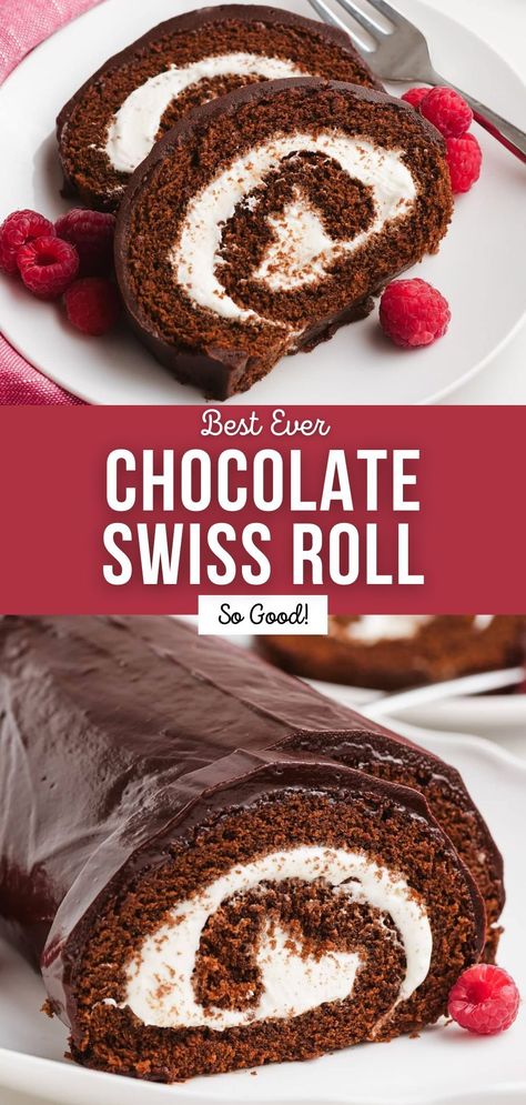 Chocolate Swiss Roll Cake, Roll Cake Recipe, Swiss Roll Cakes, Swiss Cake, Chocolate Swiss Roll, Chocolate Roll Cake, Swiss Rolls, Coconut Dessert, Swiss Roll Cake