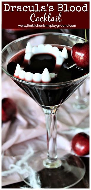 Blood Cocktail, Plastic Vampire Teeth, Black Cherry Juice, Cocktail Halloween, Cocktail Recipes For A Crowd, Cocktails Easy, Halloween Party Drinks, Recetas Halloween, Halloween Drinks Alcohol