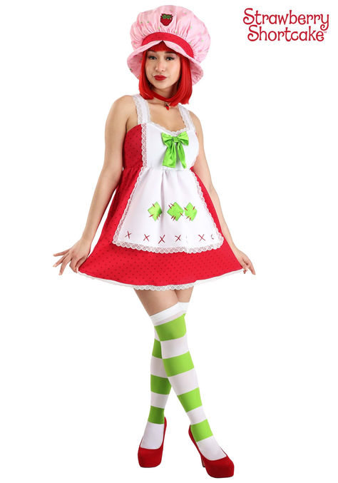 Remember when Strawberry Shortcake was the pinnacle of cool? Like, if you had the lunchbox, you were basically a celebrity in second grade? Well, guess what—you can relive all that glory with this Adult Strawberry Shortcake Costume. It's like a sweet, nostalgic hug from the 80s, but updated with some sassy style so you don't have to explain to people why you're wearing a cartoon character's outfit at age 30. You get all the feels when you wear this costume! Nacho Libre Costume, Toddler Elsa Costume, Vogue Dance, Strawberry Shortcake Costume, Alice In Wonderland Costume, Striped Stockings, Barbie Costume, Ribbon Choker, Baby Doll Dress