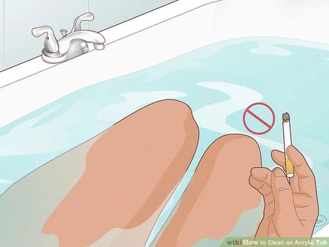 3 Ways to Clean an Acrylic Tub - wikiHow How To Deep Clean Bathtub, Cleaning Acrylic Bathtub, Clean Jetted Tub, Tub Cleaning, Tub Refinishing, Remove Water Spots, Plastic Bathtub, Bathtub Cleaner, Remove Rust Stains