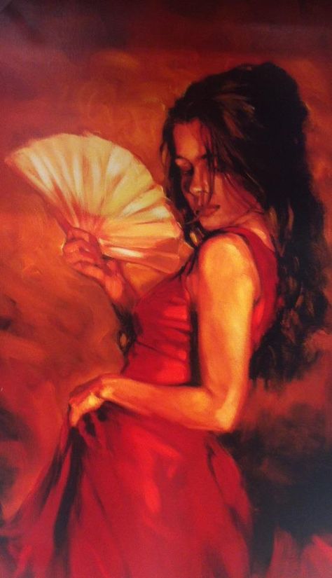 Found this piece at my local Target. I now own it. It is called "Latin Heat" by Mark Spain. Goddess Of Seduction Aesthetic, Spain Painting, فن الرسم بالمسامير, Berlin Street, Flamenco Dancer, Flamenco Dancers, Arte Inspo, Romantic Art, Ethereal Art