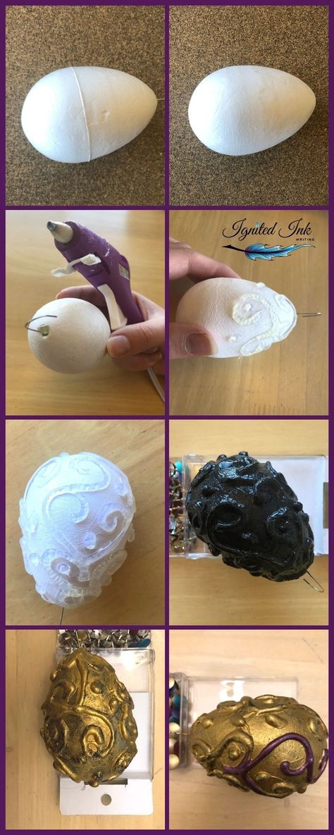 Dragon Egg Ornament, Diy Craft Projects To Sell, Dragon Egg Harry Potter, Diy Dragon Ornaments, Fantasy Diy Crafts Ideas, Dragon Christmas Ornament, Diy Dragon Crafts, Dragon Craft Ideas, Diy Dragon Decor