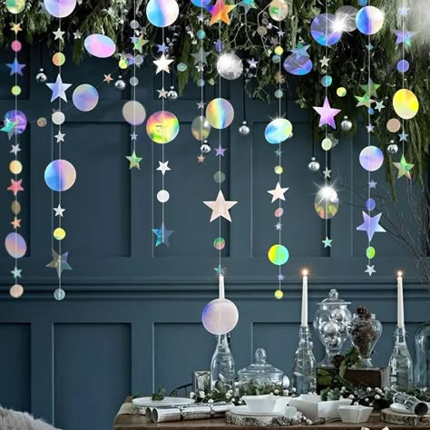 Illusion Theme Party, Dreams Party Theme, Space Party Decorations Diy, Girly Space Party, Space Bachelorette Party, Fantasy Party Decorations, New Year Party For Kids, Disco Kids Party, Stars Theme Party