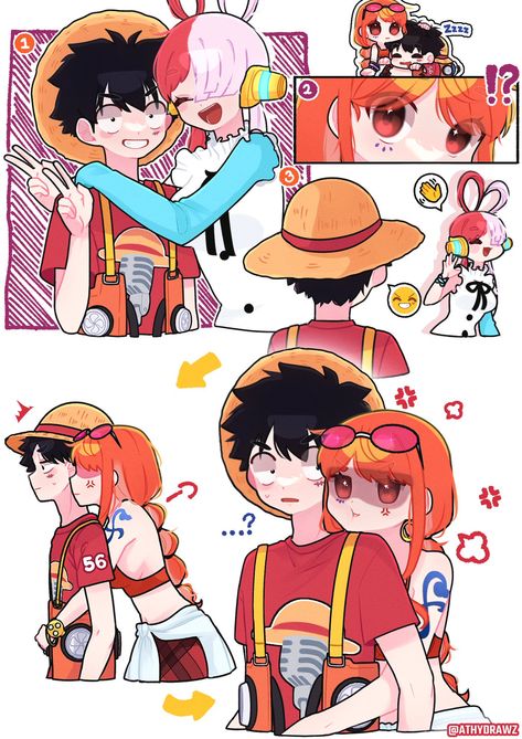 Pieces Facts, Luffy Nami, Anime Crafts Diy, Luffy X Nami, Best Romance Anime, One Piece Cartoon, Sun And Moon Drawings, One Piece Ship, One Piece Funny