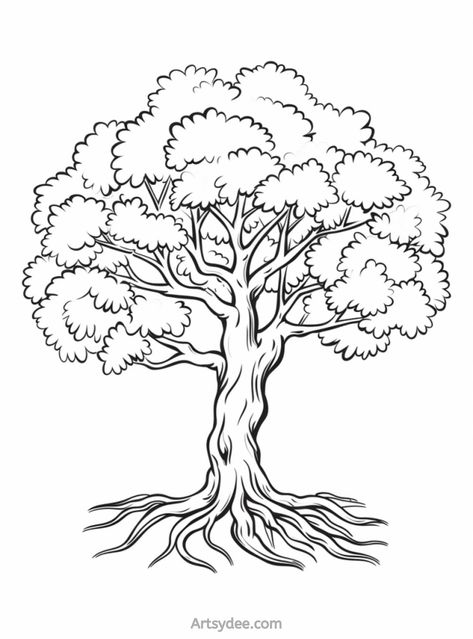 20+ Outline Drawing Ideas & How To Create Your Own - Artsydee | Drawing, Painting, Craft & Creativity Drawing Trees Simple, Aesthetic Tree Drawing, Tree Ideas Drawing, Drawing For Class 3, Flower Tree Drawing, Outline Drawing Ideas, Tree Outline Drawing, Drawing Of A Garden, How To Draw A Tree