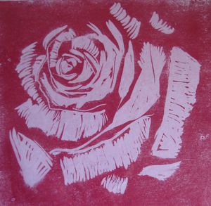 Flower Relief Print, Lino Print Flowers Design, Rose Lino Print, Cherry Blossom Linocut, Peony Lino Print, Secret Garden Parties, Lino Block, Carved Stamps, Lino Cuts